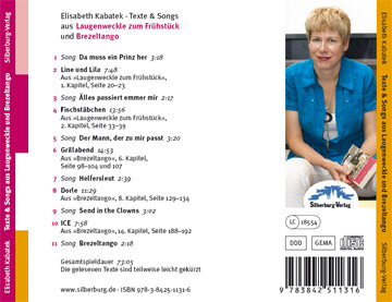 CD-Cover Rückseite: Texte & Songs aus Laugenweckle zum Frühstück und Brezeltango
